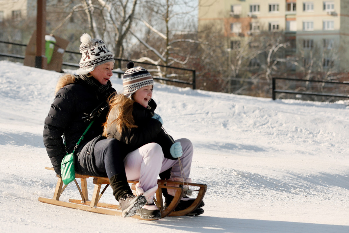 Szeged, hó, időjárás, január, tél, szánkózás, Vér-tói domb, Vér-tó