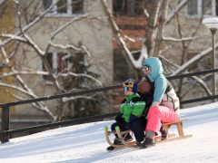 Szeged, hó, időjárás, január, tél, szánkózás, Vér-tói domb, Vér-tó