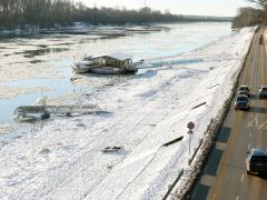 Szeged, jégzajlás, jég, Tisza, január, tél, időjárás, fagy, folyó