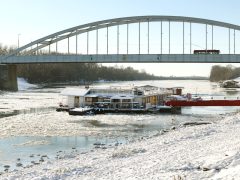 Szeged, jégzajlás, jég, Tisza, január, tél, időjárás, fagy, folyó