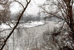 Szeged, jégzajlás, jég, január, tél, fagy, folyó, Tisza