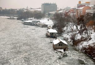 Szeged, jégzajlás, jég, január, tél, fagy, folyó, Tisza