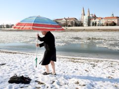Szeged, jeges Tisza, Tisza, jég, fürdőzés, tél, január, Lapos