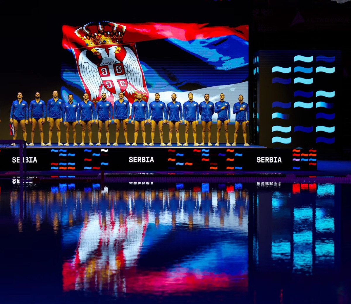 Szerb férfi vízilabda-válogatott. Európa-bajnokság. Belgrád. Jutalom. Fotó: Aleksandar Vučić hivatalos FB