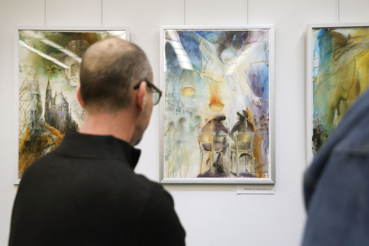 Szeged, Szabó András, képzőművész, festő, kiállítás, megnyitó, Somogyi könyvtár