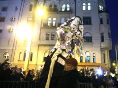 Szeged, Télbúcsúztató, kézműves vásár, Szent István tér, víztorony, máglya, Télboszorka, kiszebáb, égetés