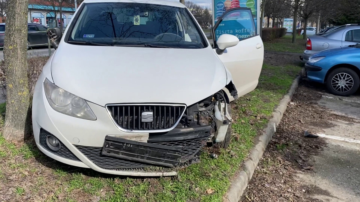 Baleset. Szeged. Rókusi körút. Fotó: Szeged Televízió