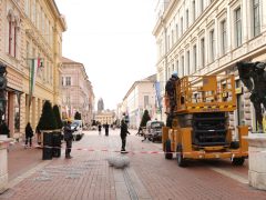 Szeged, leszerelték, karácsonyi füzérek, Kárász utca