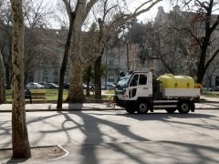 Szeged, tavasz, takarítás, takarító gép, Széchenyi tér, belváros