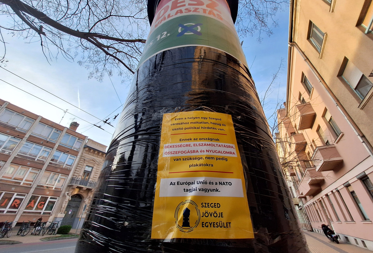 Szeged, fideszes plakát, politikai plakát, plakát, választás, politika, Szeged Jövője Egyesület