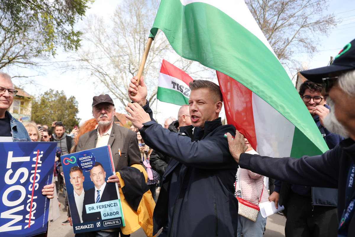 Algyő, Magyar Péter, Tisza Párt, országjárás, utcafórum, politika, választás