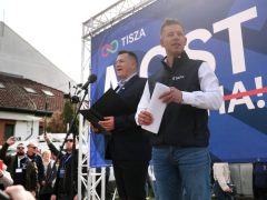Algyő, Magyar Péter, Tisza Párt, országjárás, utcafórum, politika, választás