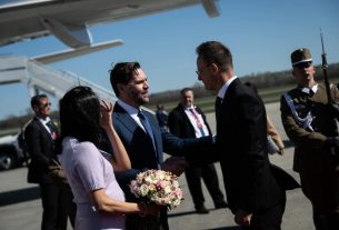 JD Vance, az Amerikai Egyesült Államok alelnöke és felesége Budapesten. Fotó: Szijjártó Péter hivatalos FB