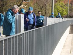 Szeged, Alsó-Tisza-vidéki Vízügyi Igazgatóság, ATIVIZIG, mobilgát, mobil árvízvédelmi fal, szerelési gyakorlat