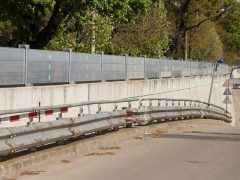 Szeged, Alsó-Tisza-vidéki Vízügyi Igazgatóság, ATIVIZIG, mobilgát, mobil árvízvédelmi fal, szerelési gyakorlat