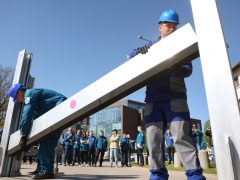 Szeged, Alsó-Tisza-vidéki Vízügyi Igazgatóság, ATIVIZIG, mobilgát, mobil árvízvédelmi fal, szerelési gyakorlat