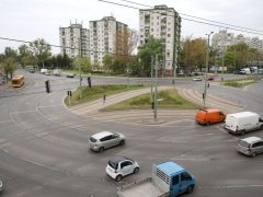 Szeged, lámpás körforgalom, körforgalom, Rókusi krt., közlekedés