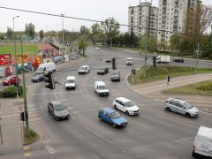 Szeged, lámpás körforgalom, körforgalom, Rókusi krt., közlekedés