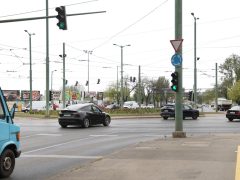 Szeged, lámpás körforgalom, körforgalom, Rókusi krt., közlekedés