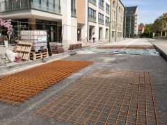 Szeged, Nagyállomás, Indóház tér, burkolatjavítás, aszfaltozás