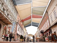 Szeged, Kárász utca, napvitorla, meleg, nyár, hőség, időjárás