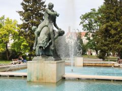 Szeged, Széchenyi tér, szökőkút, tavasz, időjárás, turizmus