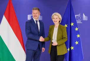 Brüsszel. Magyar Péter. Ursula von der Leyen. Fotó: Magyar Péter hivatalos FB