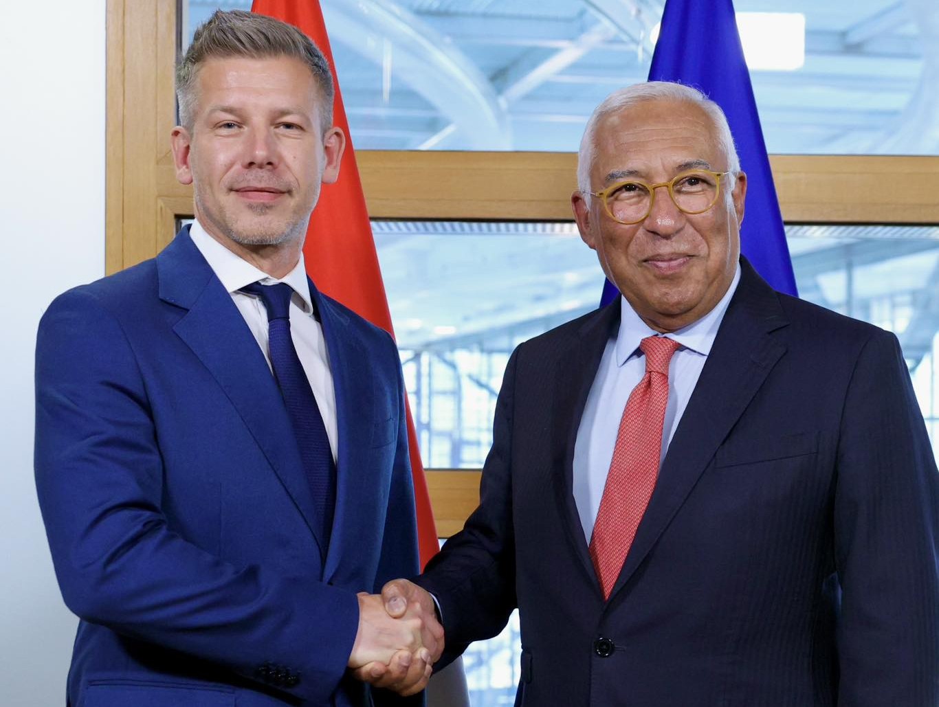 Magyar Péter. António Costa. Brüsszel. Fotó: Magyar Péter hivataos FB
