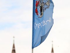 Szeged, Borfesztivál, Szeged Napja, zászlók, Belvárosi híd