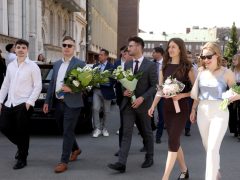 Szeged, SZTE, egyetem, orvostanhallgatók, ballagás, Orvostudományi Kar, Dóm tér