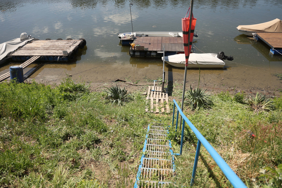 Szeged, május, alacsony vízállás, Tisza, vízállás, folyó, aszály, stég