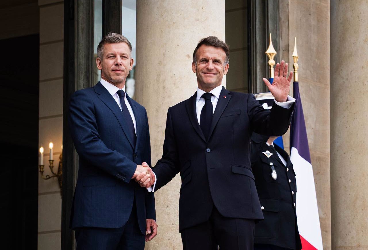 Macron Párizsban fogadta Magyar Pétert. fotó: Magyar Péter hivatalos FB