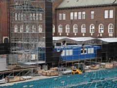 Szeged, épül, Szegedi Szabadtéri Játékok, Dóm tér, színház, Barnák László, Várkonyi Miklós, sajtótájékoztató