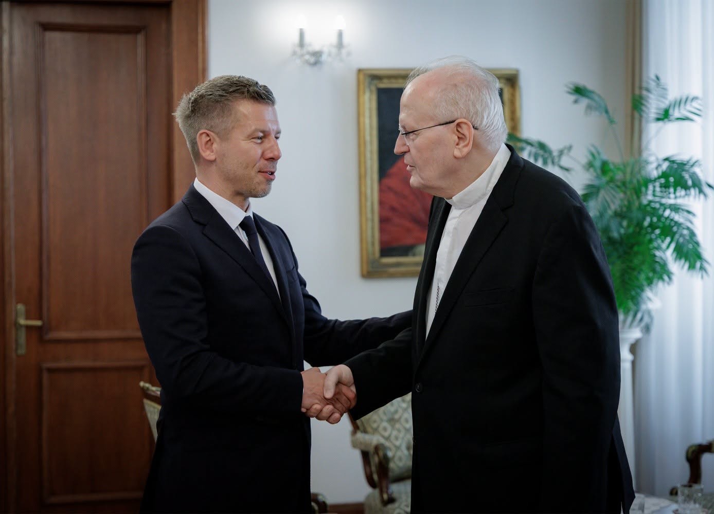 Erdő Péterrel találkozott Magyar Pétert. Fotó: Esztergom-Budapesti Főegyházmegye hivatalos FB