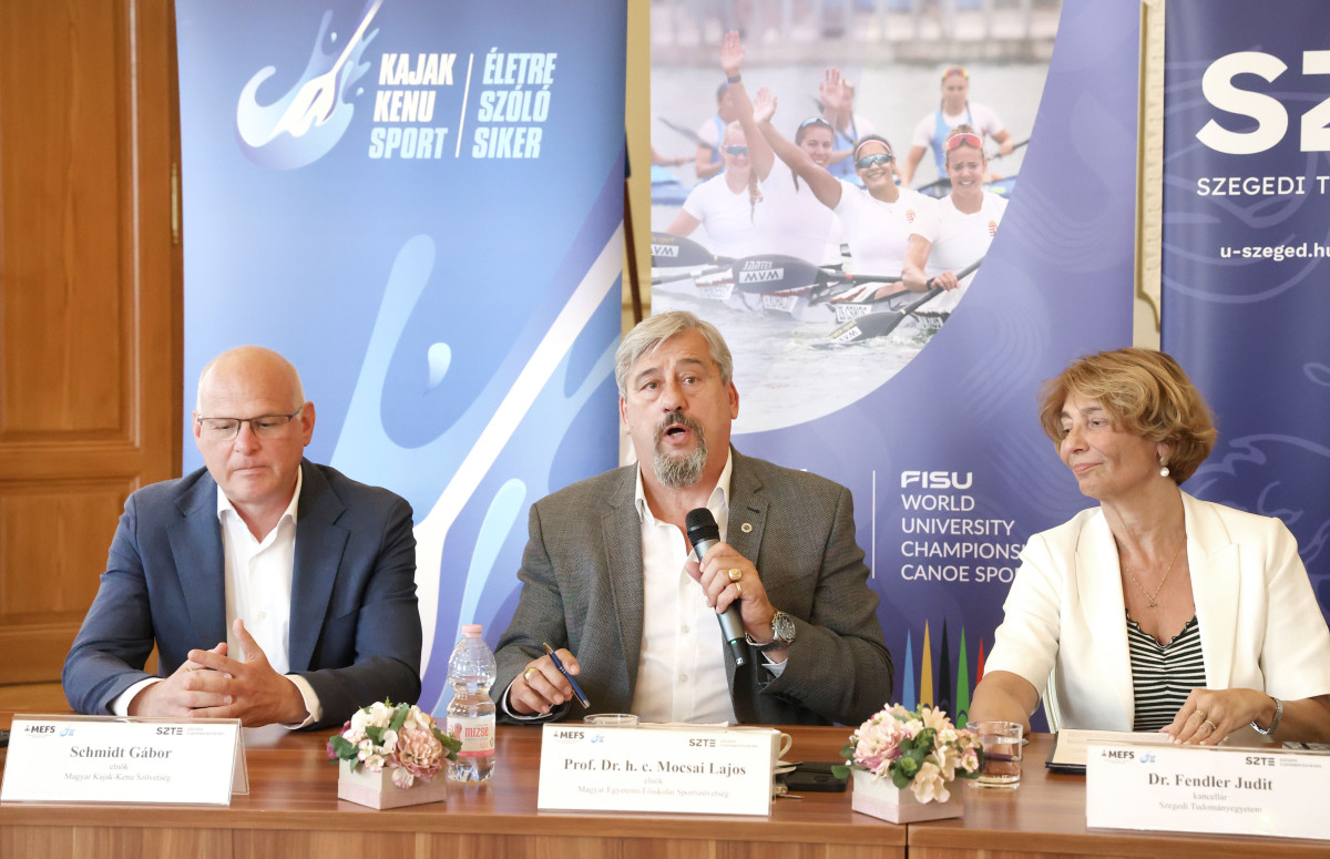 Szeged, FISU, Egyetemi Kajak-Kenu Világbajnokság, sport, egyetem, sajtótájékoztató, Mocsai Lajos, Schmidt Gábor