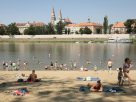 Szeged, hőségriadó, nyár, kánikula, meleg, hőség, napsütés, időjárás, fürdőzés, napozás, strand, szabadstrand, Lapos, Tisza, vízimentő