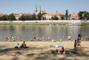 Szeged, hőségriadó, nyár, kánikula, meleg, hőség, napsütés, időjárás, fürdőzés, napozás, strand, szabadstrand, Lapos, Tisza, vízimentő