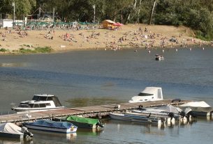 Szeged, strand, fürdés, július, nyár, kánikula, időjárás, meleg, Lapos, szabadstrand