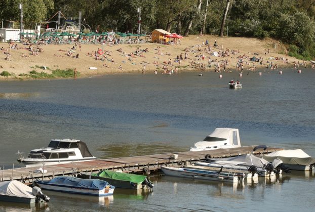 Szeged, strand, fürdés, július, nyár, kánikula, időjárás, meleg, Lapos, szabadstrand