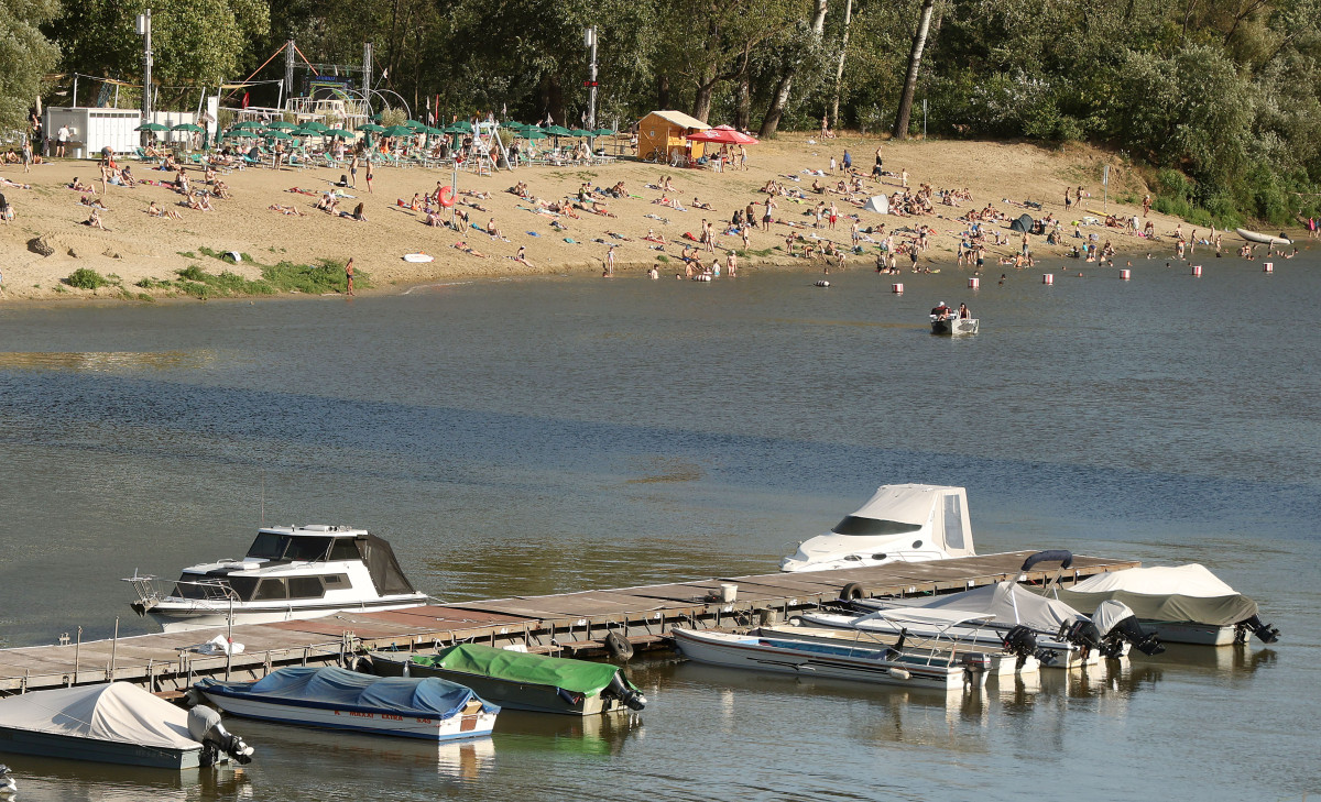 Szeged, strand, fürdés, július, nyár, kánikula, időjárás, meleg, Lapos, szabadstrand