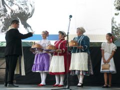 Szeged, augusztus 20., díszünnepség, koszorúzás, Széchenyi tér, ország tortája