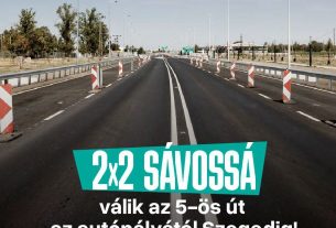Hamarosan 2×2 sávon haladhat a forgalom az M43-as lehajtójától Szegedig az 5-ös főúton