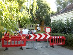 Szeged, Vízmű, vízvezeték rekonstrukció, unkálatok, Szent Ferenc utca
