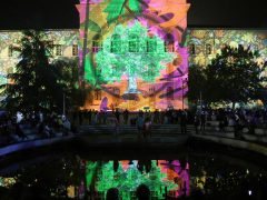 Szeged, fényfestés, rektori, SZTE, Őszi Kulturális Fesztivál, megnyitó