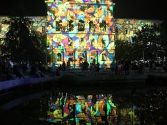 Szeged, fényfestés, rektori, SZTE, Őszi Kulturális Fesztivál, megnyitó