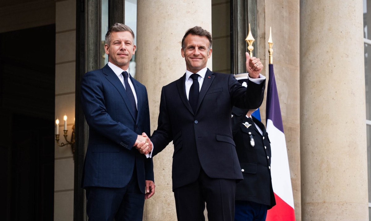 Emmanuel Macron. Magyar Péter. Politika. Fotó: Magyar Éva hivatalos FB